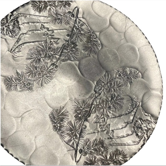 Arthur Armour Hand Wrought Gold Anodized Aluminum Plate ~ Pine Mountain Motif - Picture 10 of 10